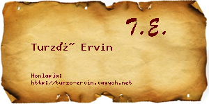 Turzó Ervin névjegykártya