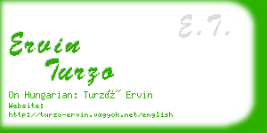 ervin turzo business card